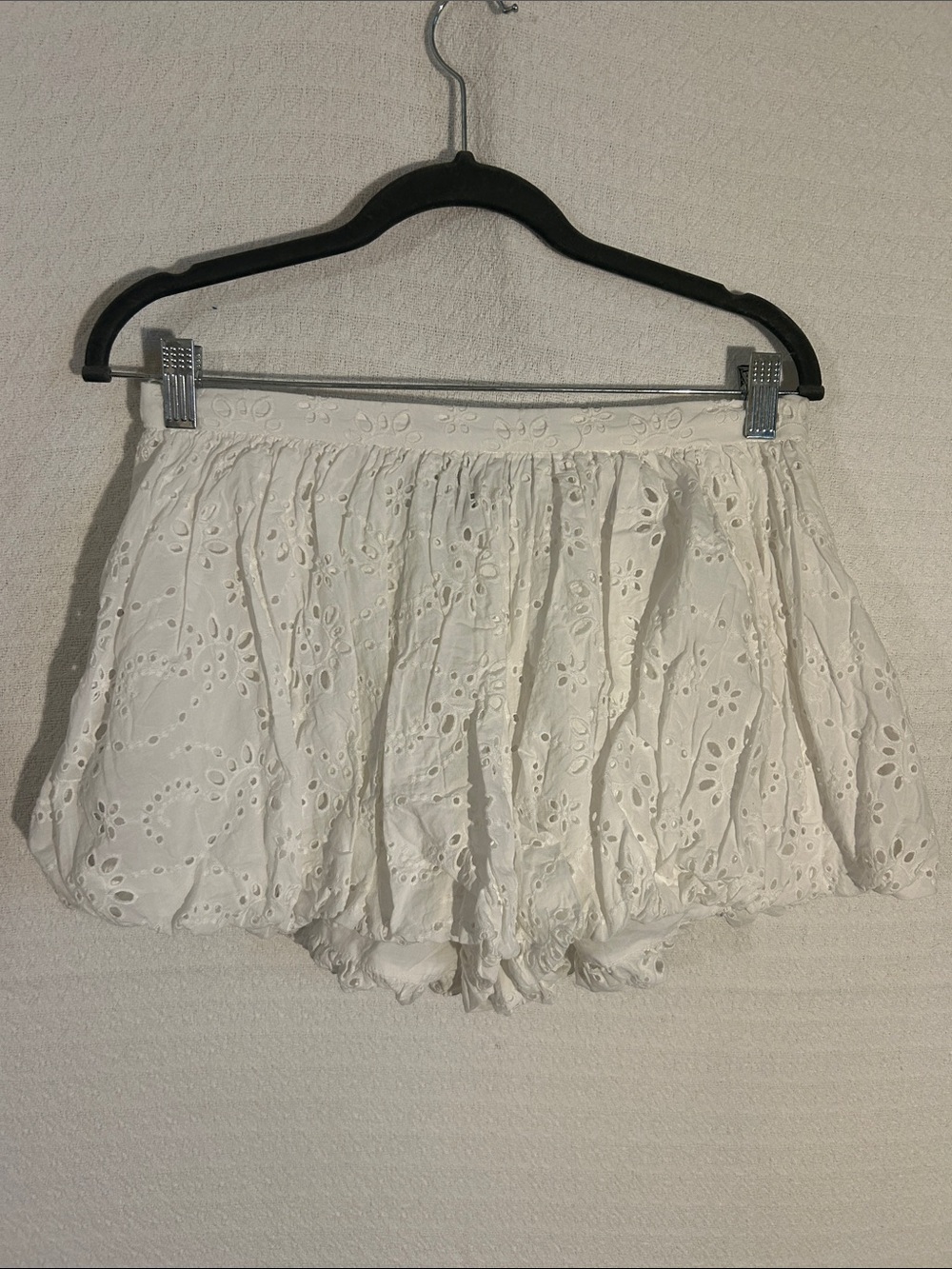 Zara White Eyelet Lace Skort with Scalloped Hem